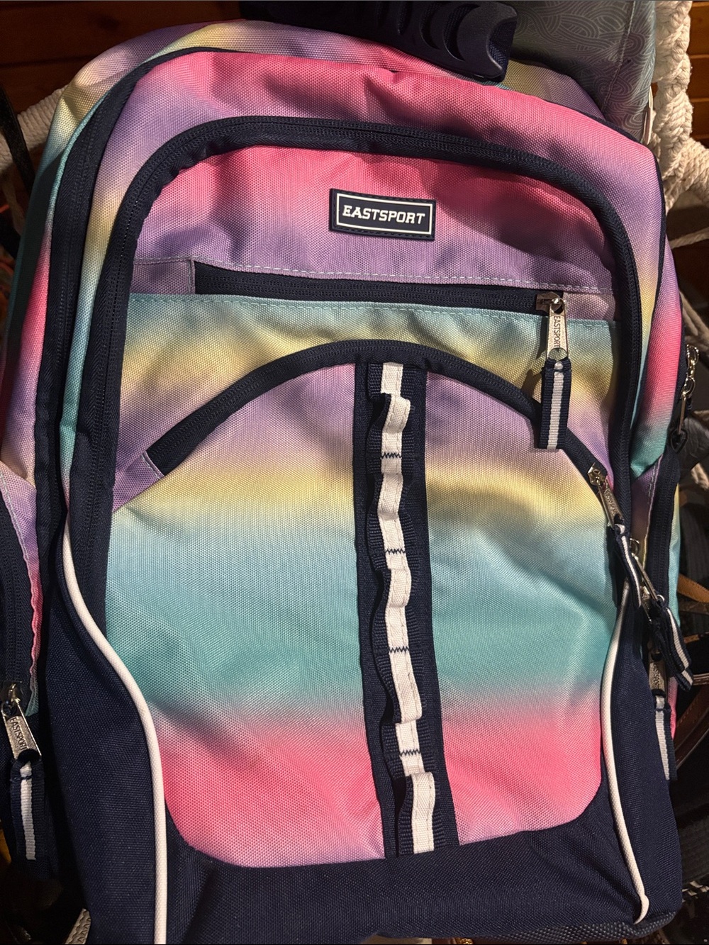 Eastsport Expandable Velocity Backpack Pastel Rainbow Ombre Girlcore Bookbag